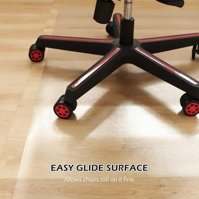 SALLOUS Office Chair Mat for Hard Floors, 63" x 51" Large Chair Mat for Hardwood Floors, Slip Resistant Floor Protector Desk Mat for Home, Waterproof Vinyl Floor Mat for Gaming Chairs (Clear) - Image 3